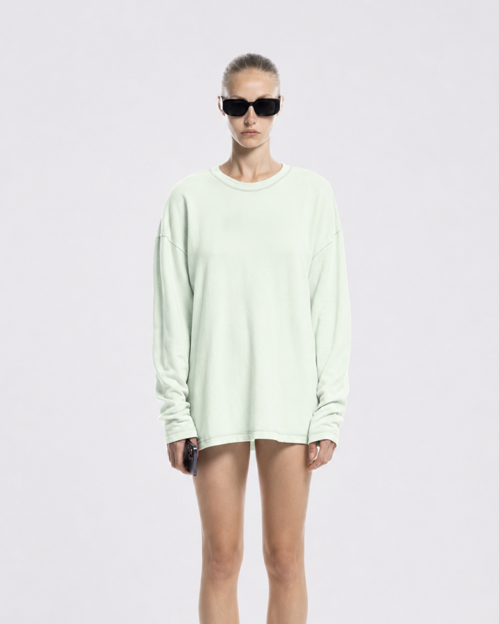 Draped Long Sleeve - Light Mint