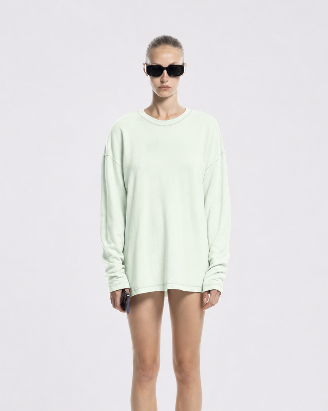 Draped Long Sleeve - Light Mint